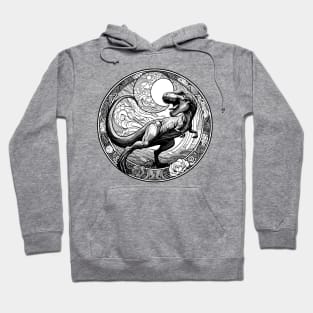 Tyrannosaurus Rex Art Nouveau T-Rex B&W Hoodie